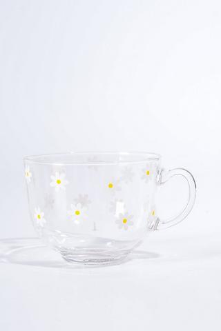 Daisy Glass Mug, 400ml