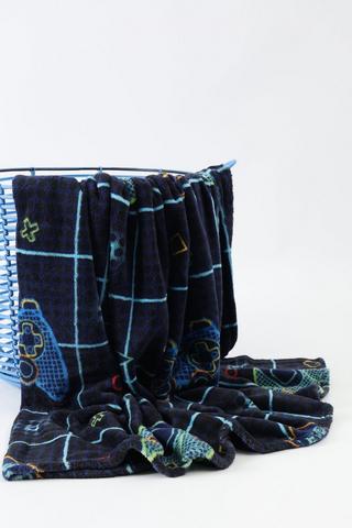 Coral Fleece Gamer Grid Blanket, 70x110cm