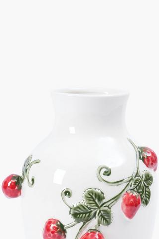 Strawberry Ceramic Vase, 33cm