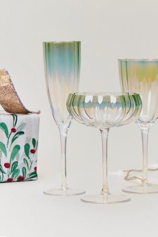 Christmas Petal Champagne Glass