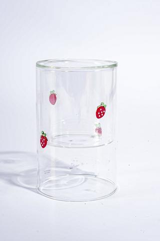Strawberry Glass Hurricance, 7x15.5cm