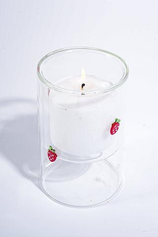 Strawberry Glass Hurricance, 7x15.5cm
