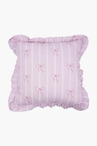 Stripe Bows And Frills Scatter Cushion, 60x60cm