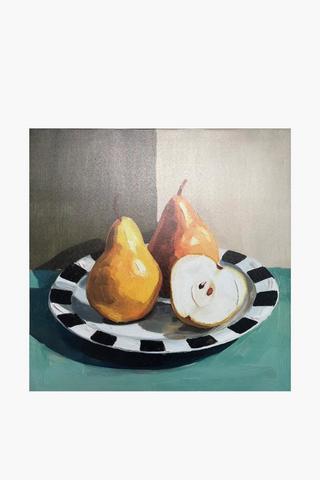 Printed Pear Canvas, 40x40cm