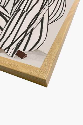 Framed Stripe Lady Canvas. 60x90cm