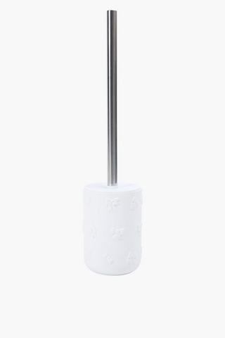 Polyresin Embossed Bow Toilet Brush Set