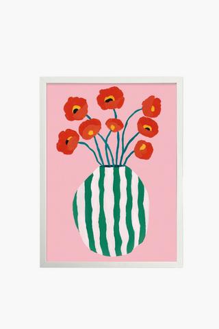 Framed Retro Bouquet Canvas, 30x40cm