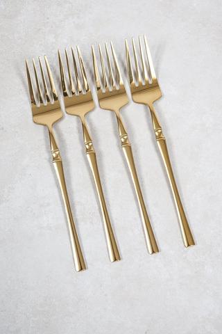 4 Pack Metallic Stainless Steel Forks