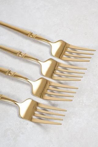 4 Pack Metallic Stainless Steel Forks