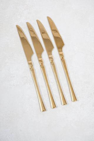 4 Pack Metallic Stainless Steel Knives