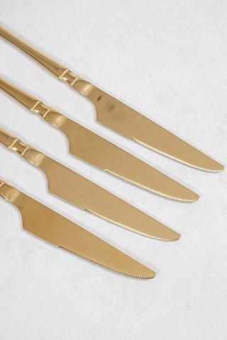 4 Pack Metallic Stainless Steel Knives