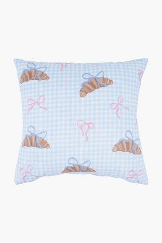 Printed Croissant Bow Scatter Cover Only, 50x50cm