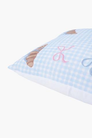 Printed Croissant Bow Scatter Cover Only, 50x50cm
