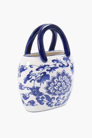 Ceramic Delft Handbag Vase, 19.5x26.5cm