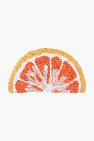 Textured Boucle Orange Slice Shapped Scatter Cushion, 40cm