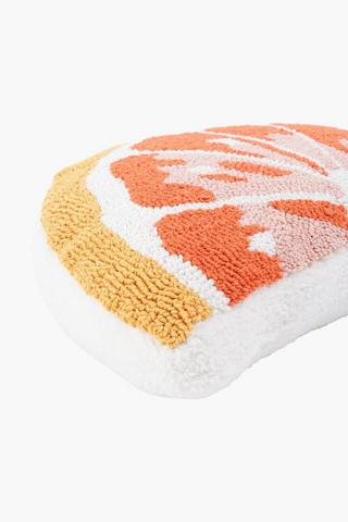 Textured Boucle Orange Slice Shapped Scatter Cushion, 40cm