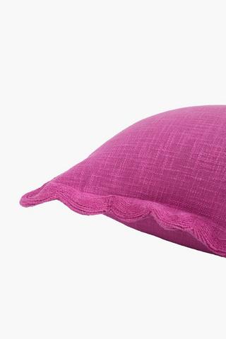 Embroidered Scalloped Edge Scatter Cushion, 50x50cm
