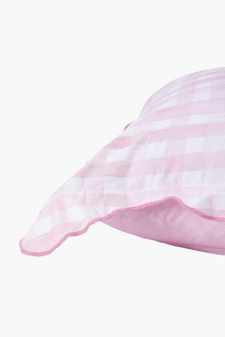 2 Pack Scallop Gingham Cushion Covers, 60x60cm