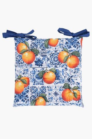Printed Rita Cotton Chairpad, 40x40cm