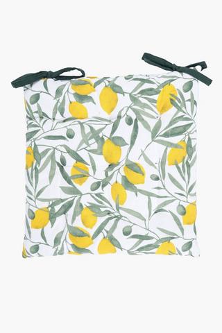 Amalfi Lemons Cotton Chair Pad, 38x38cm