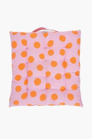 Polka Dot Cotton Chair Pad, 40x40cm