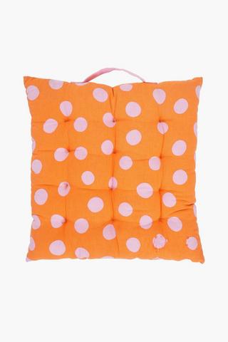 Polka Dot Cotton Chair Pad, 40x40cm