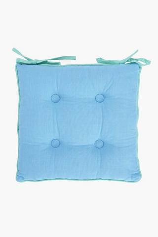 Piped Outdoor Cotton Chairpad, 40x40cm