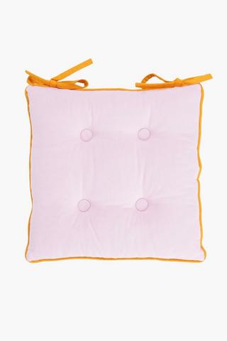 Piped Cotton Chairpad, 40x40cm