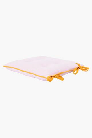 Piped Cotton Chairpad, 40x40cm