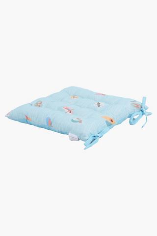 Printed Clubhouse Surfers Cotton Chair Pad, 40x40cm