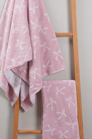 Cotton Jacquard Rosette Bow Bath Sheet