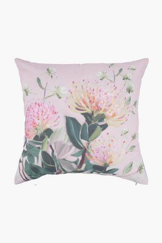 Printed Pincushion Protea Scatter Cushion, 50x50cm