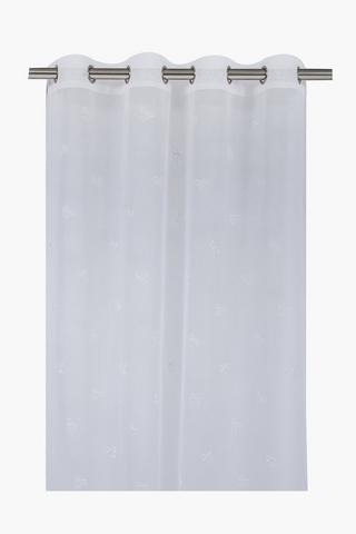Bow Embroidered Sheer Eyelet Curtain, 140x225cm