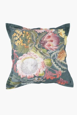 Printed Jewel Protea Scatter Cushion, 55x55cm