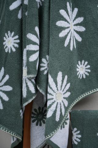 Cotton Jacquard Daisy Bloom Hand Towel