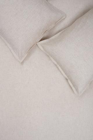 Premium Cotton Linen Blend Stitch Detail Duvet Cover Set