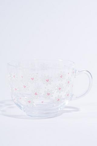 Daisy Glass Mug, 400ml