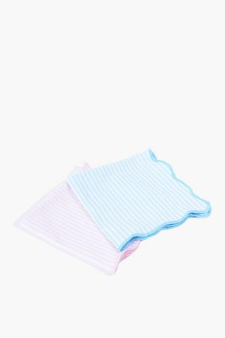 2 Pack Embroidered Pin Stripe Napkins, 40x40cm