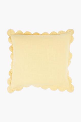 Slub Scalloped Scatter Cushion, 50x50cm