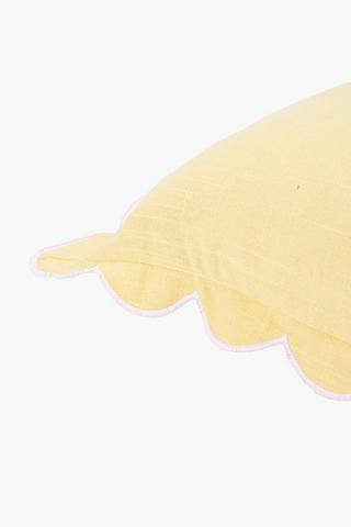 Slub Scalloped Scatter Cushion, 50x50cm