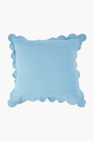 Slub Scalloped Scatter Cushion, 50x50cm