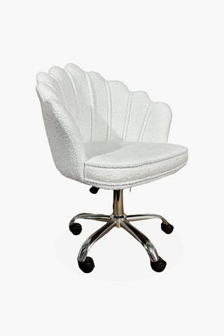 Boucle Scallop Office Chair