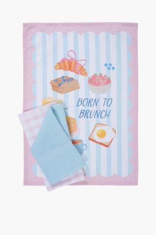 3 Pack Breakfast Club Tea Towel Set