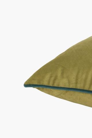 Velvet Piped Scatter Cushion, 50x50cm
