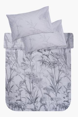 Premium Cotton Alice Sprigs Botanical Reversible Duvet Cover Set