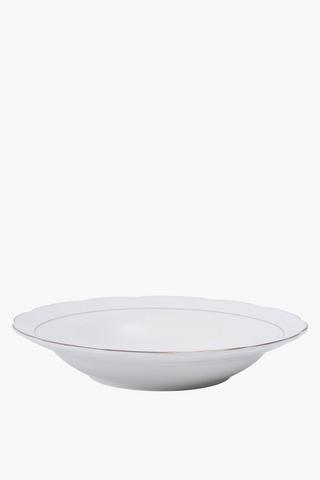 Porcelain Scallop Rim Pasta Bowl