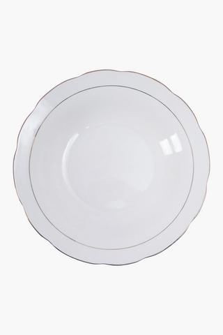 Porcelain Scallop Rim Pasta Bowl