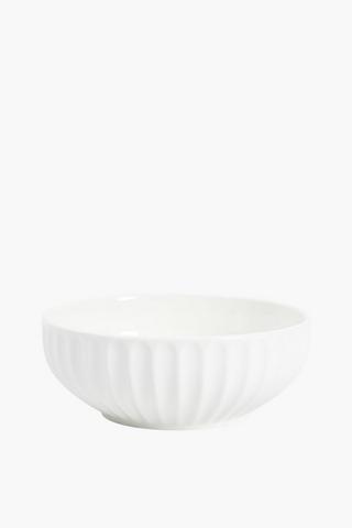 Large Porcelain Ribbed Bowl