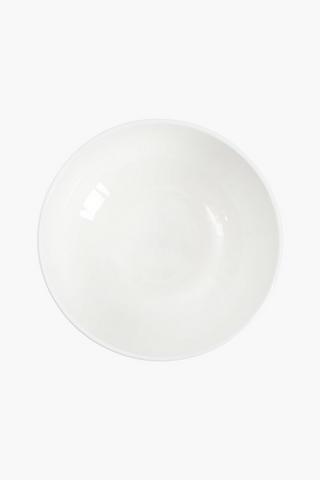 Large Porcelain Ribbed Bowl