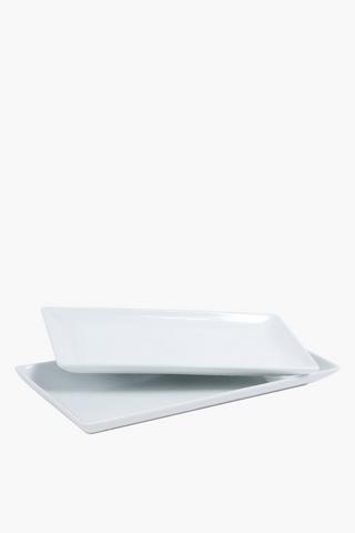 2 Piece Porcelain Platter Set